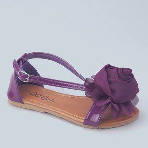 Girls Adorable Purple Rosette Sandals